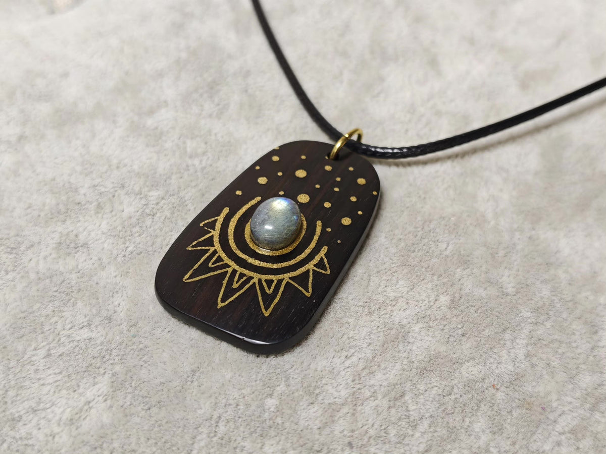 Ebony Labradorite Totem Pendant