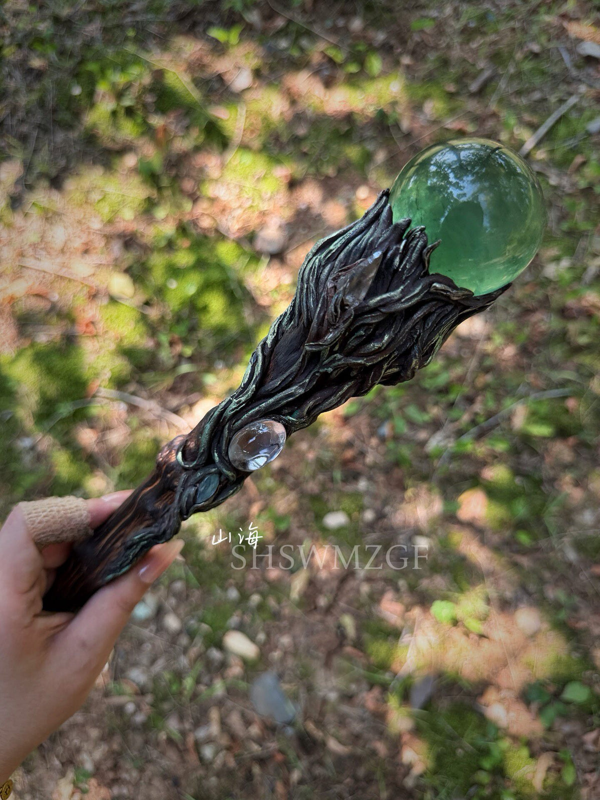 Green Fluorite Crystal Wand 62cm