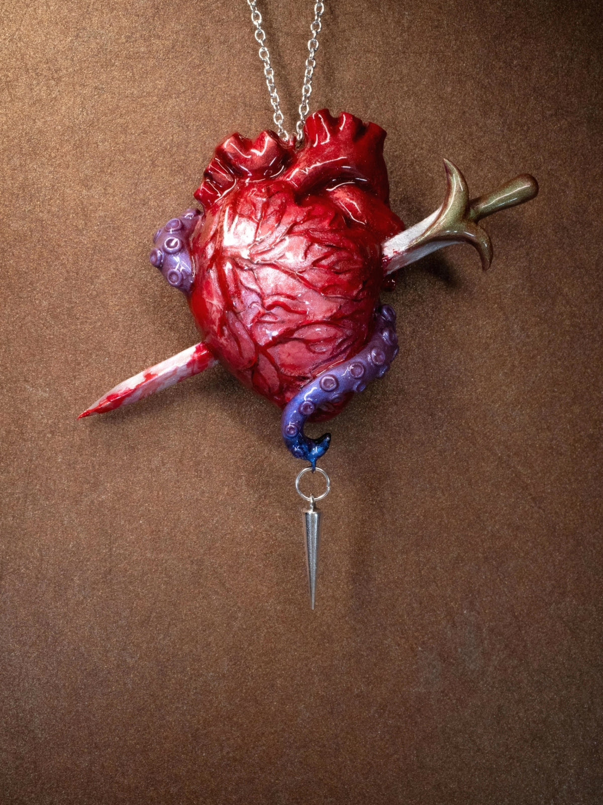 Cthulhu Heart Sword Tentacle Necklace