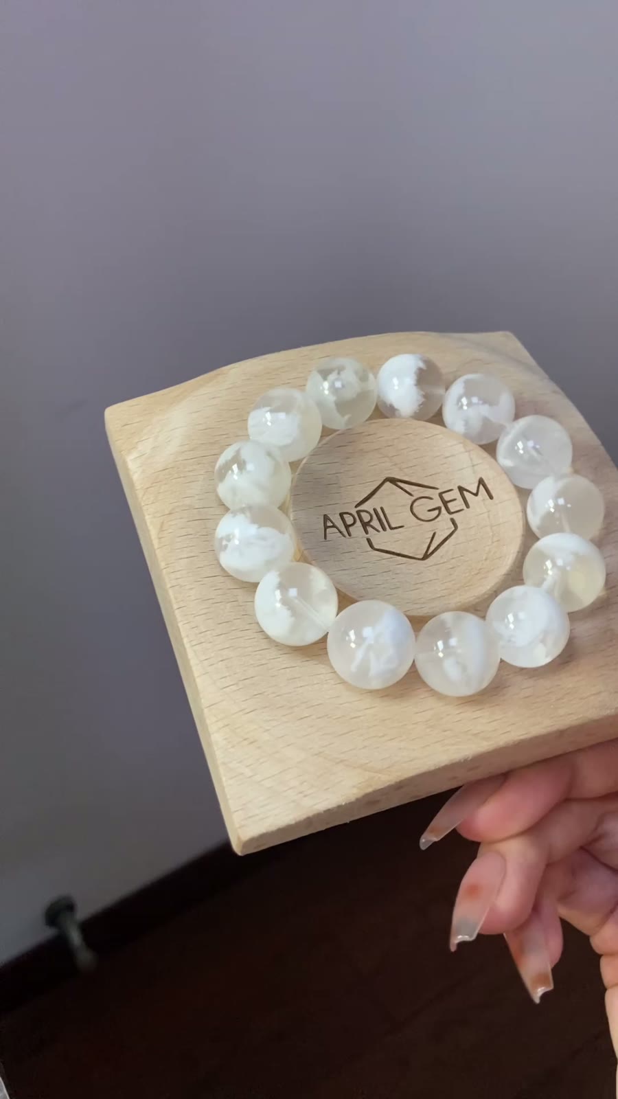 15mm Phantom Quartz Snow Scene Bracelet