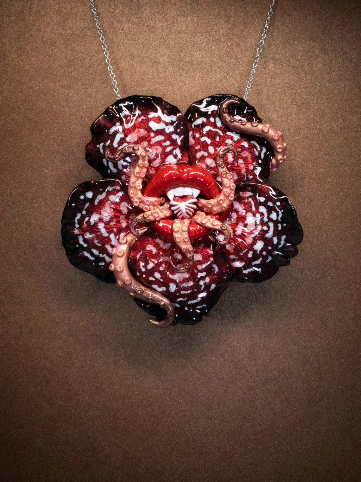 Cthulhu Rafflesia Tentacle Lips Necklace Brooch