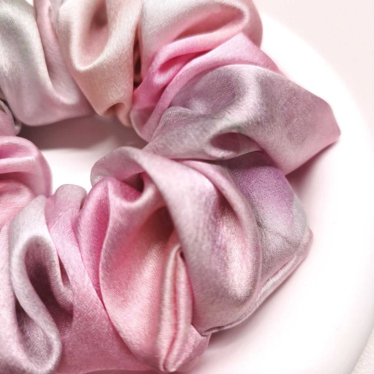 Dreamy Pink French Style Hair Scrunchie