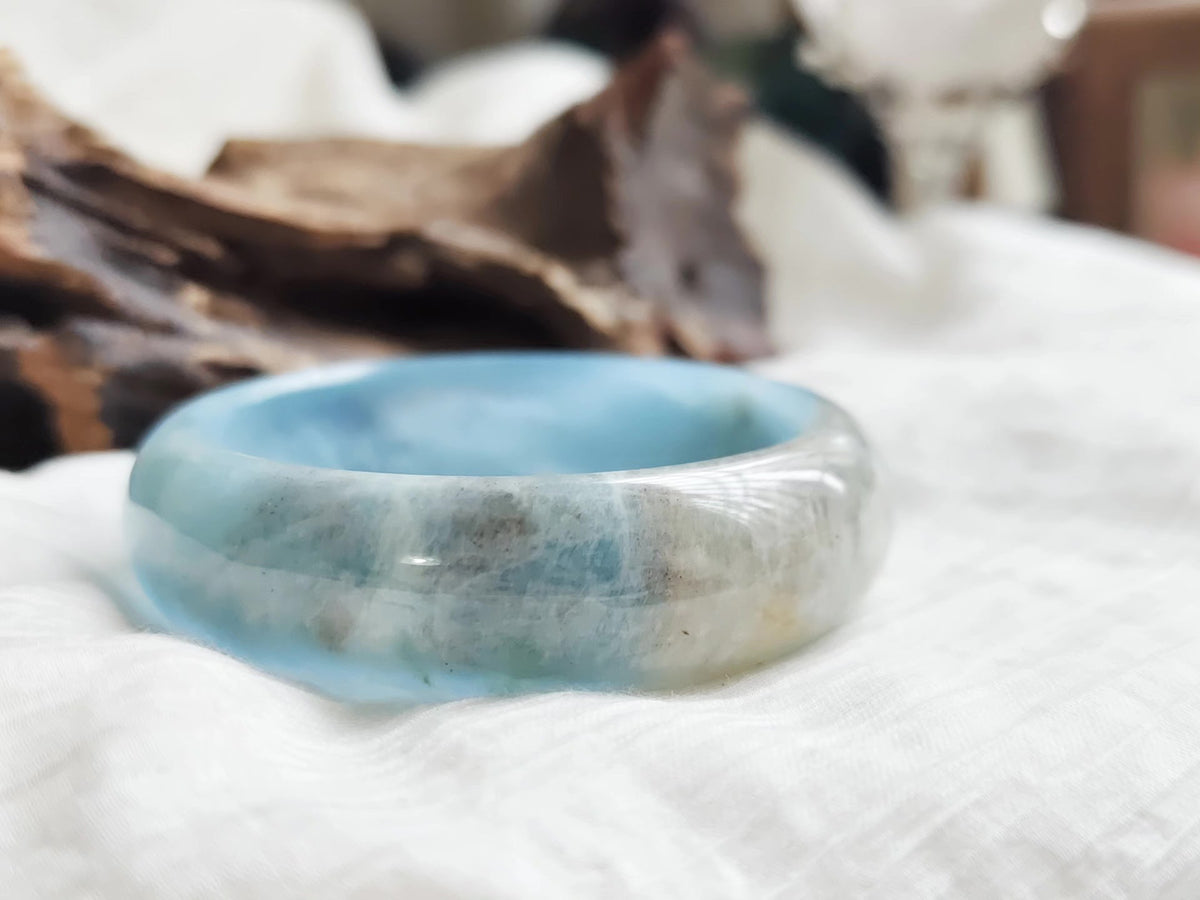 Bracciale in Acquamarina Naturale 61mm Diametro Interno