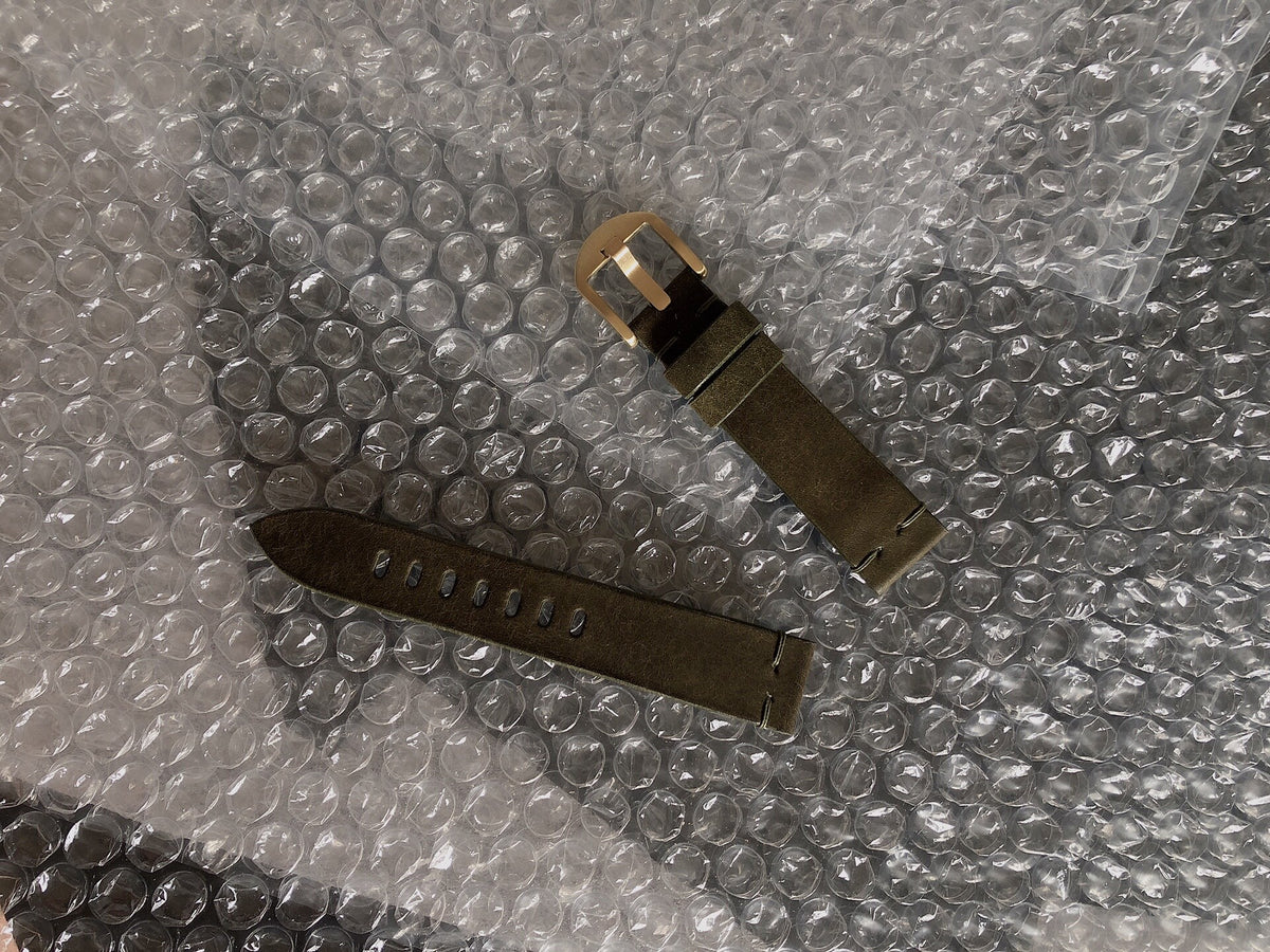 Italian Matte Cowhide Watch Strap Olive Green