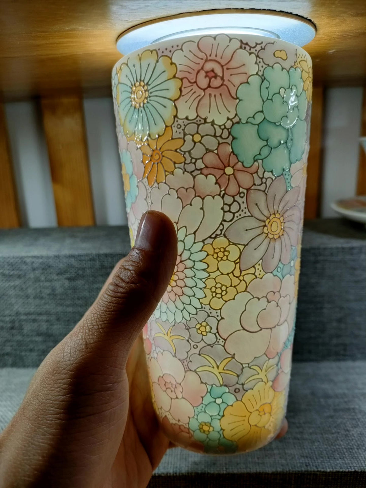 Mug de voyage en céramique Jingdezhen grand format
