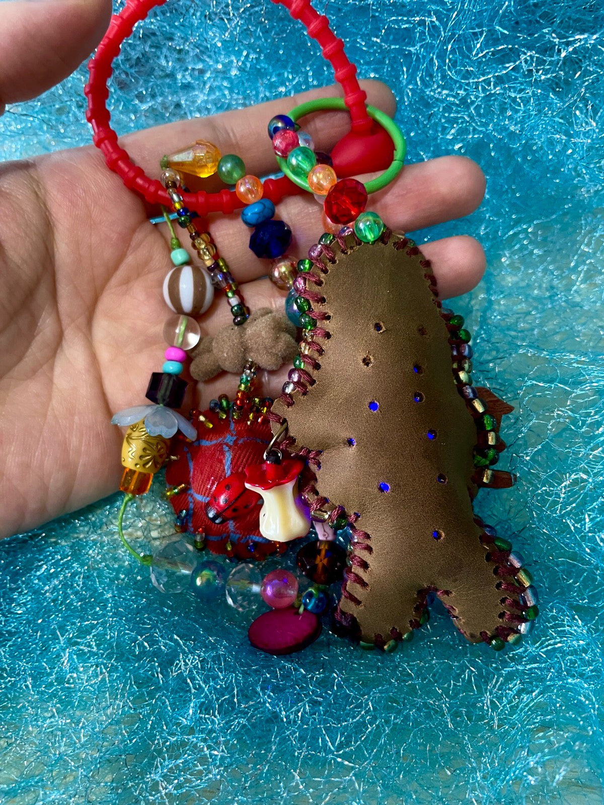 Handmade Beaded Keychain Bag Charm