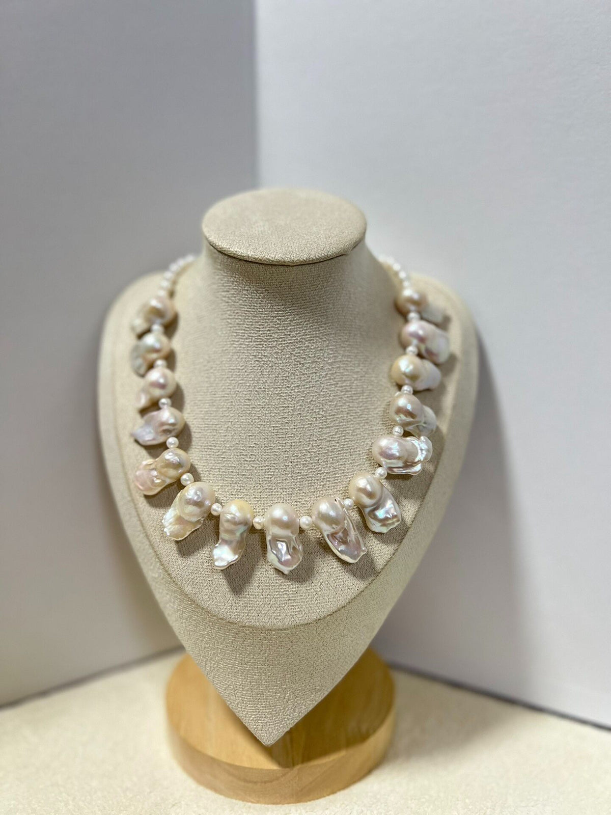 Dual Strand Baroque Pearl Collar Necklace