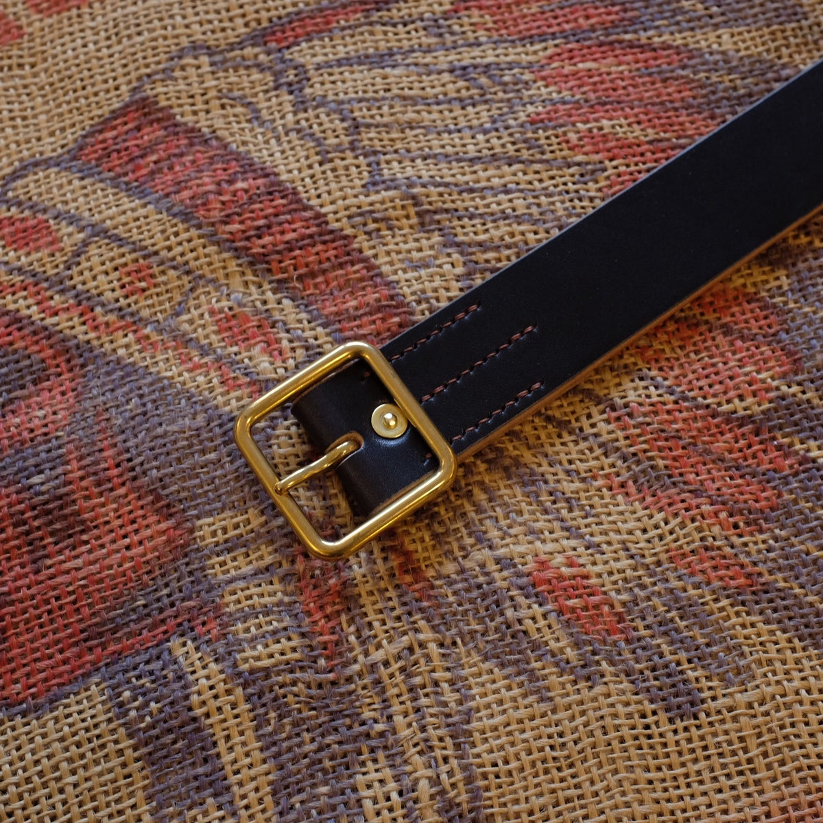 Leather Belt Copper Buckle