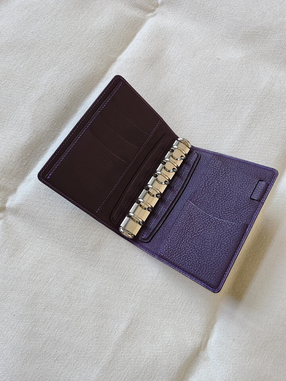 A7 Purple Shell Cordovan Loose Leaf Notebook