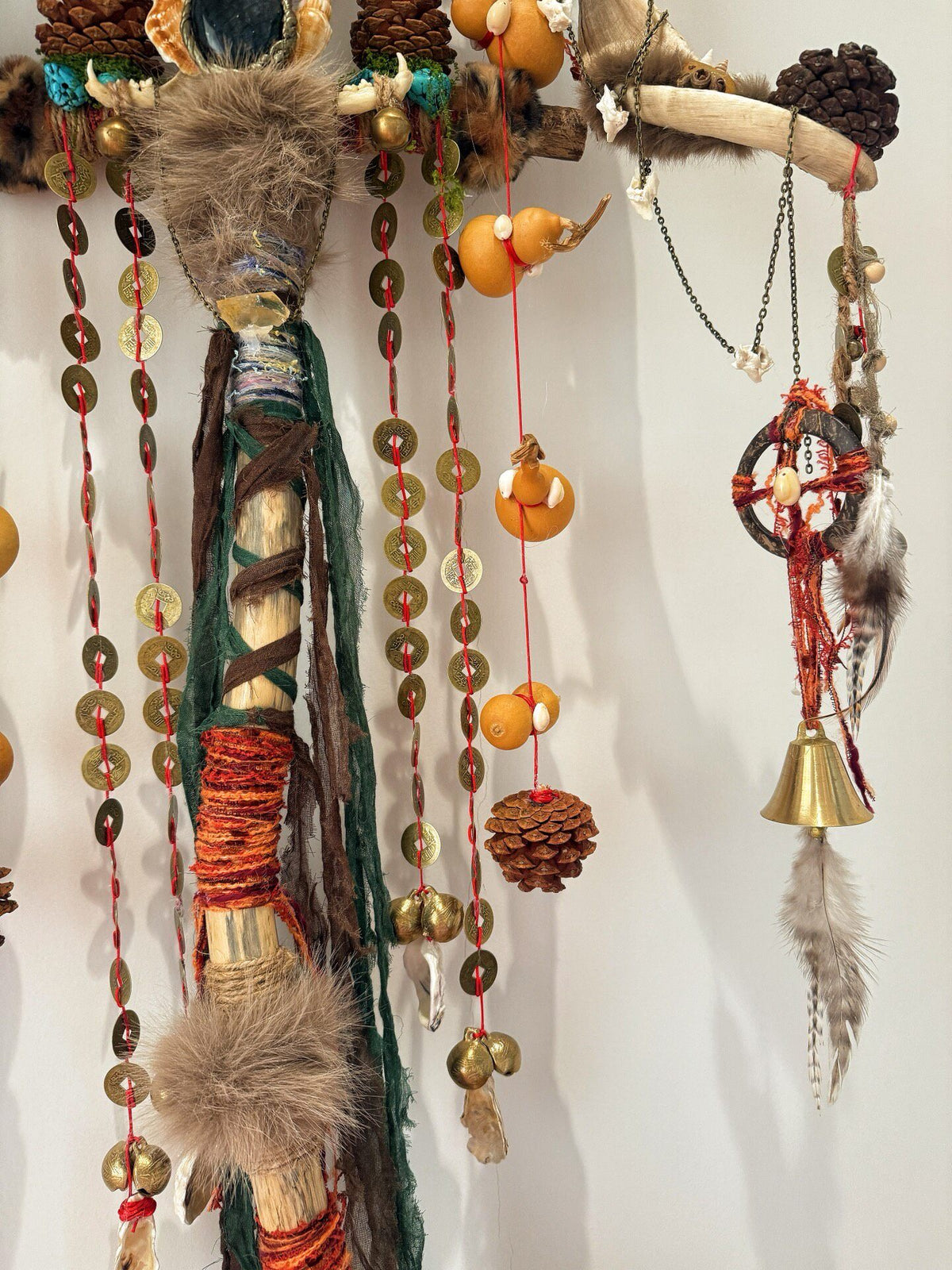 Shamanic Staff with Crystal Skull Horns