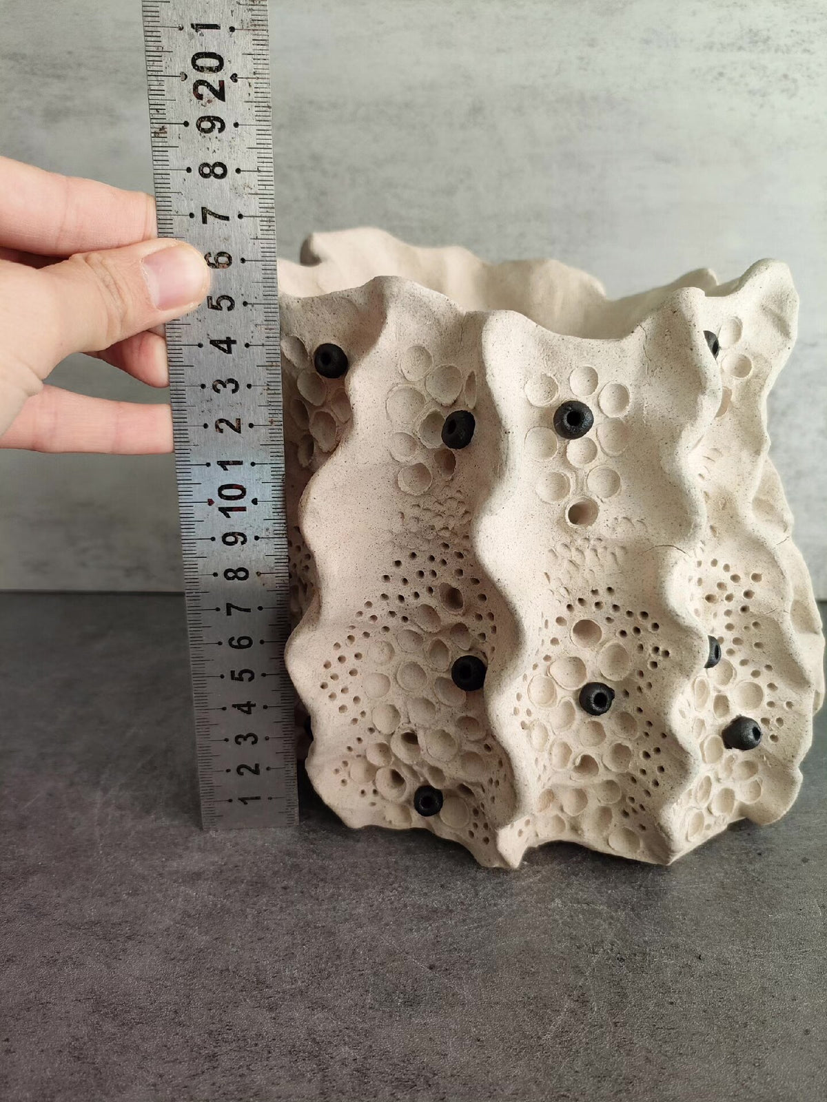 Handmade Ceramic Plant Pot with Organic Texture