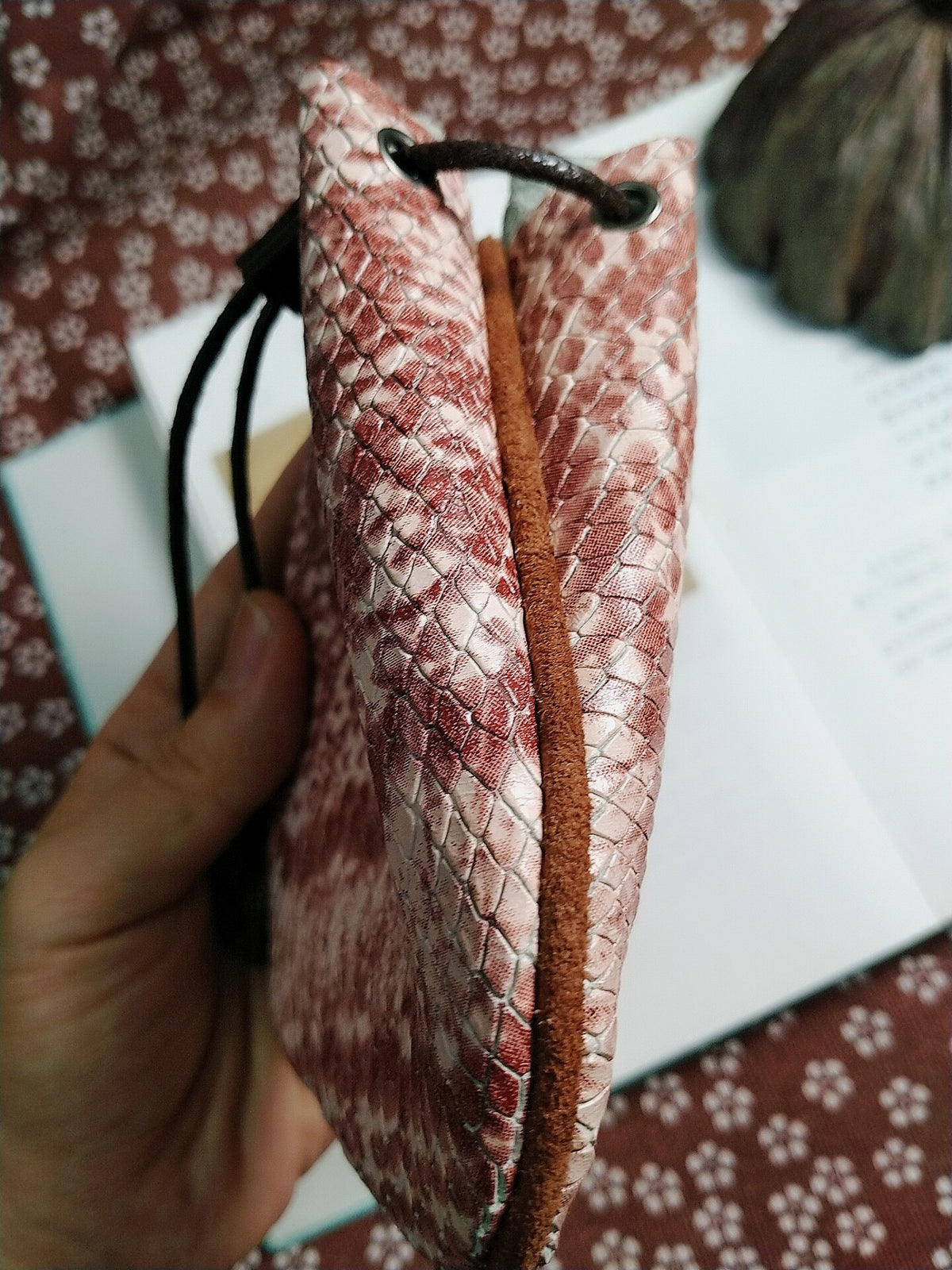 Handcrafted Leather Drawstring Collectible Pouch