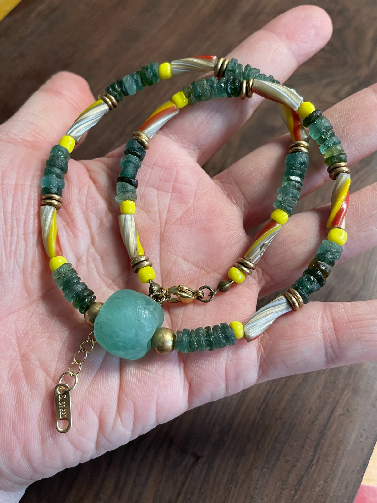 Antique Roman Glass Bead Necklace