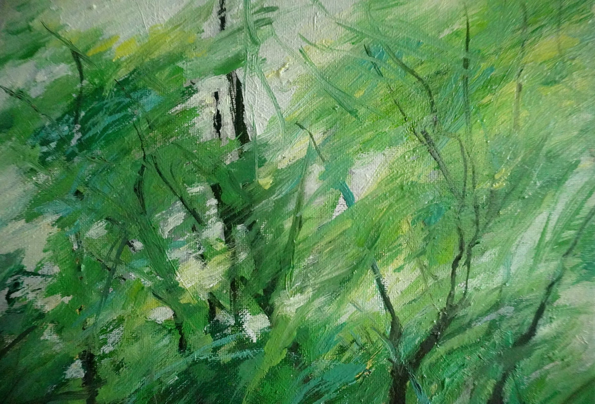 Abstract Wind Foliage 25x25 Oil Painting