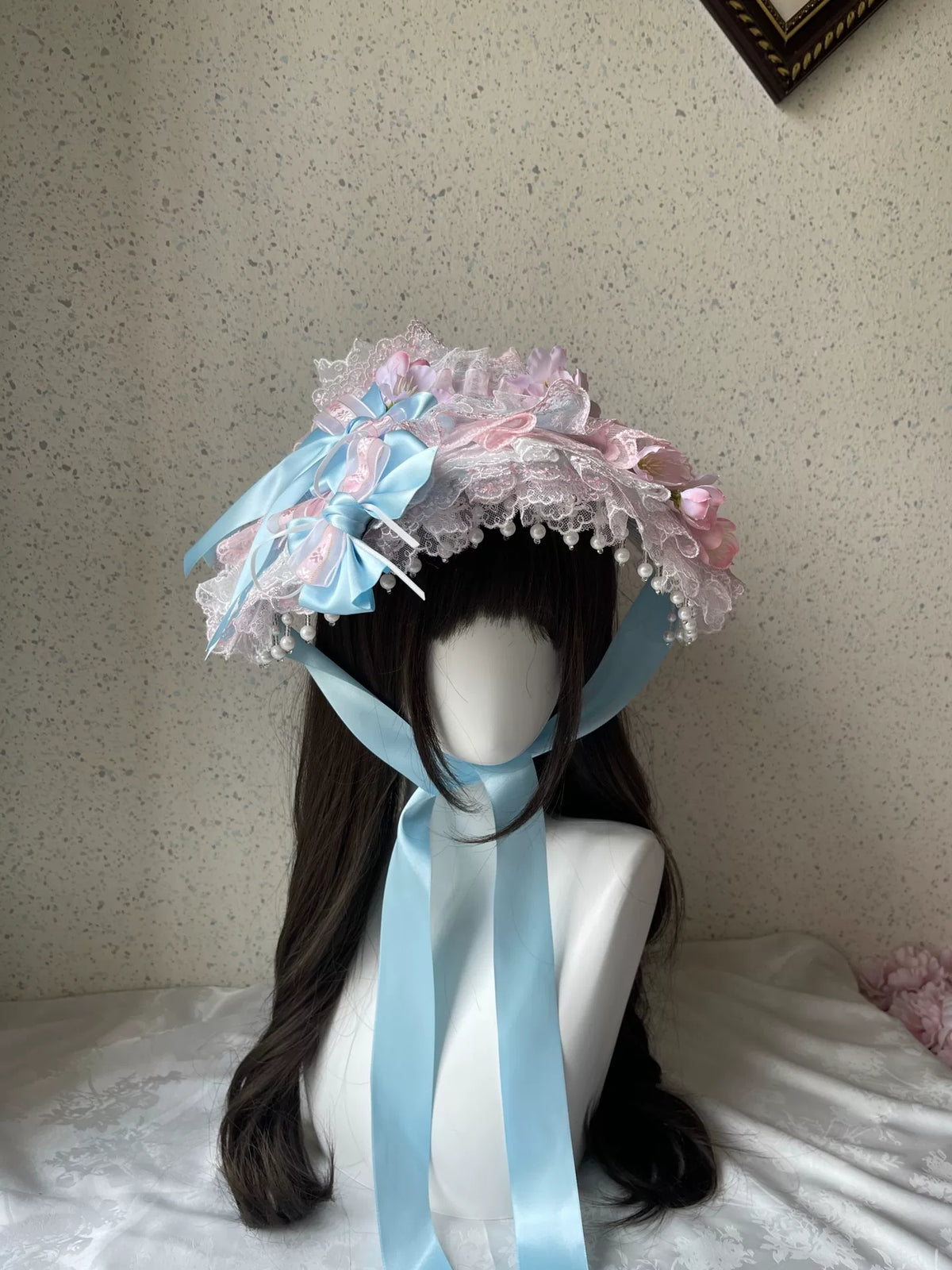 Cuffretto Piat Lolita in Pizzo Rosa e Azzurro