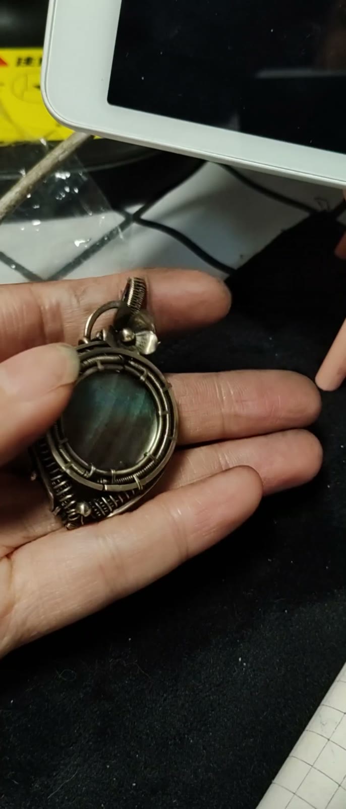 Labradorite Brass Wire Wrapped Pendant