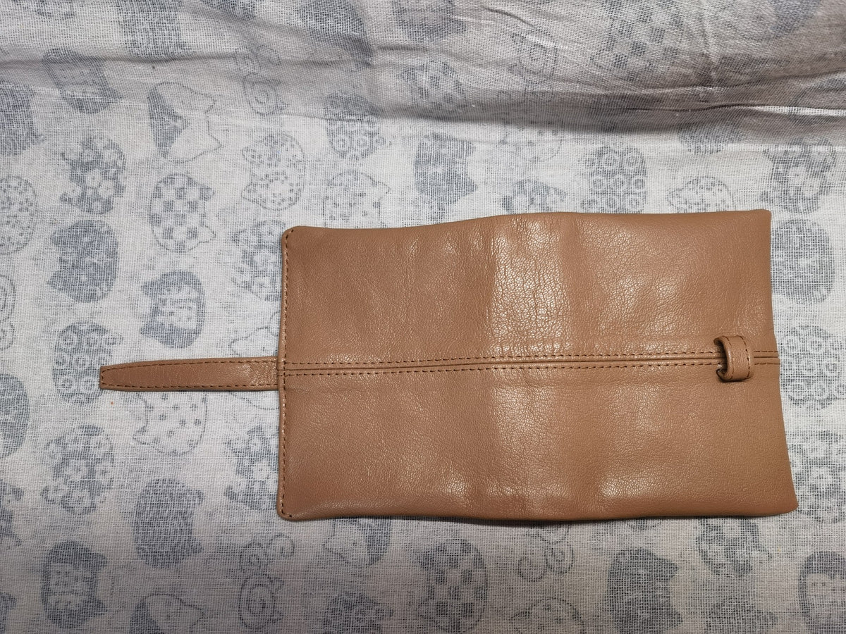 Italian Goat Leather Binder Almond Color