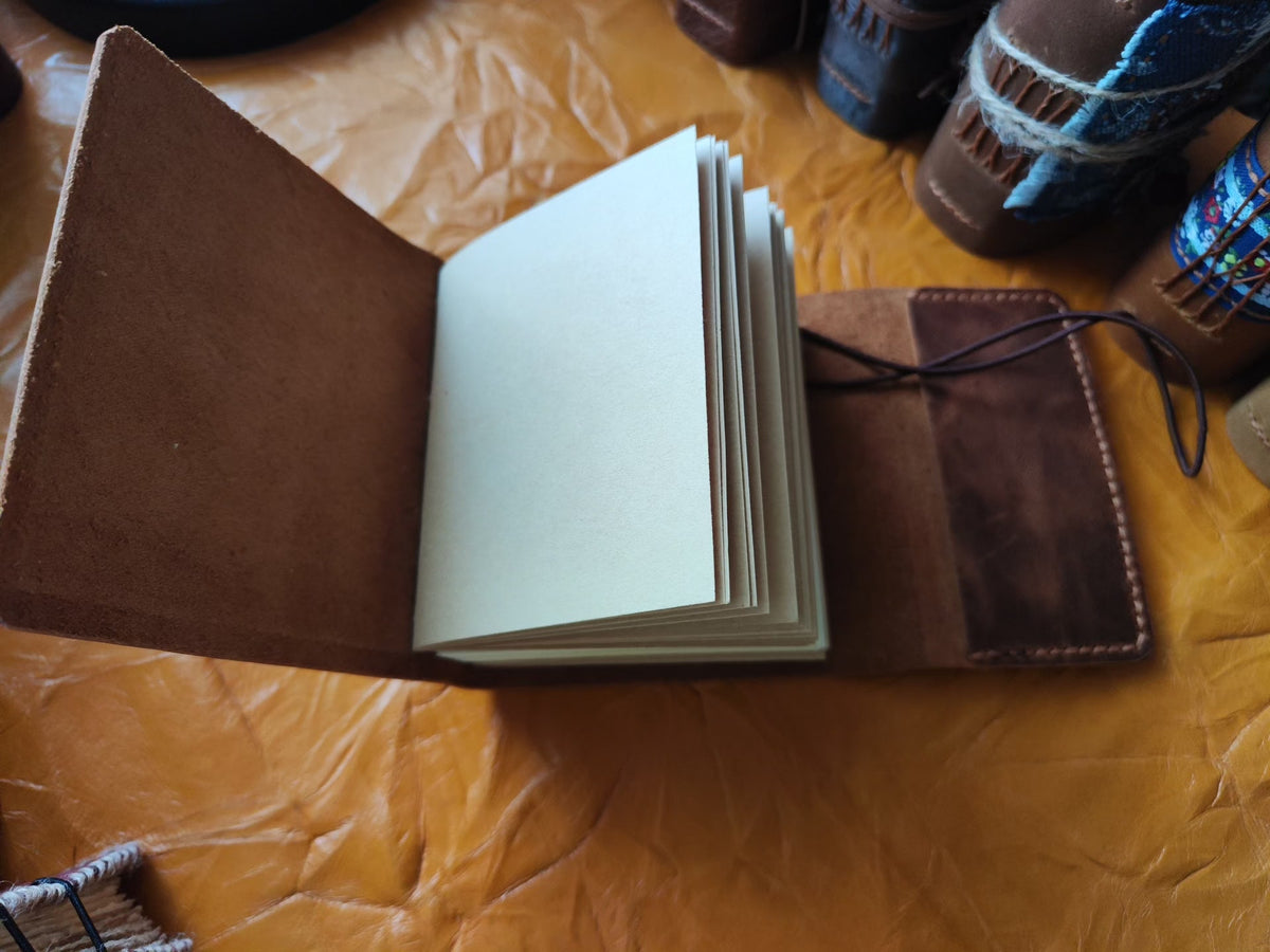 Handcrafted Leather Notebook with Kraft Paper Pages