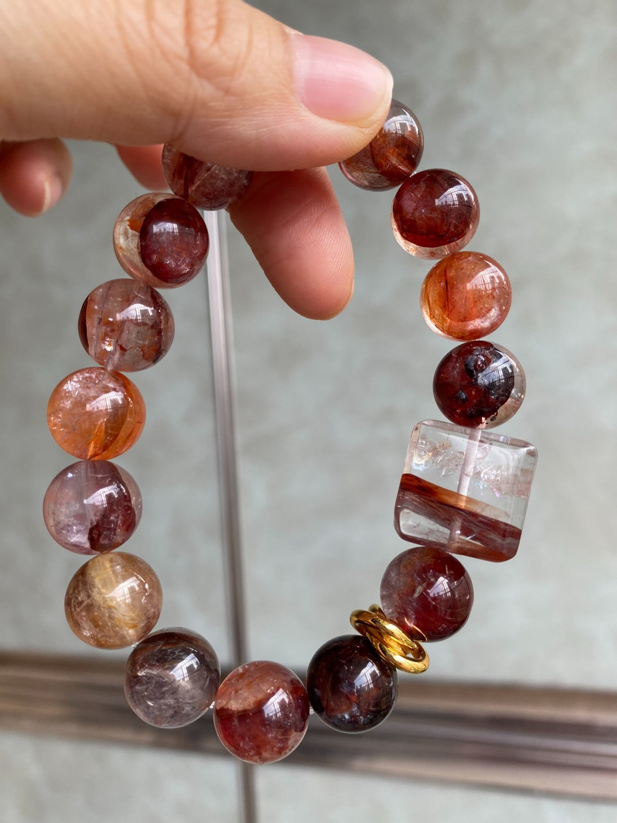Natural Quartz Dried Rose Beaded Bracelet