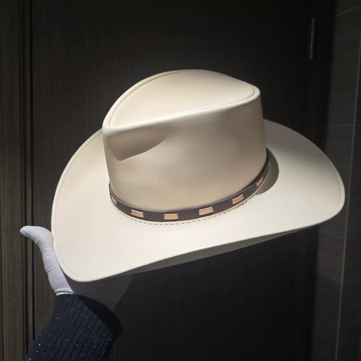 Chapéu Cowboy Western feito à Mão em Couro de Curtimento Vegetal