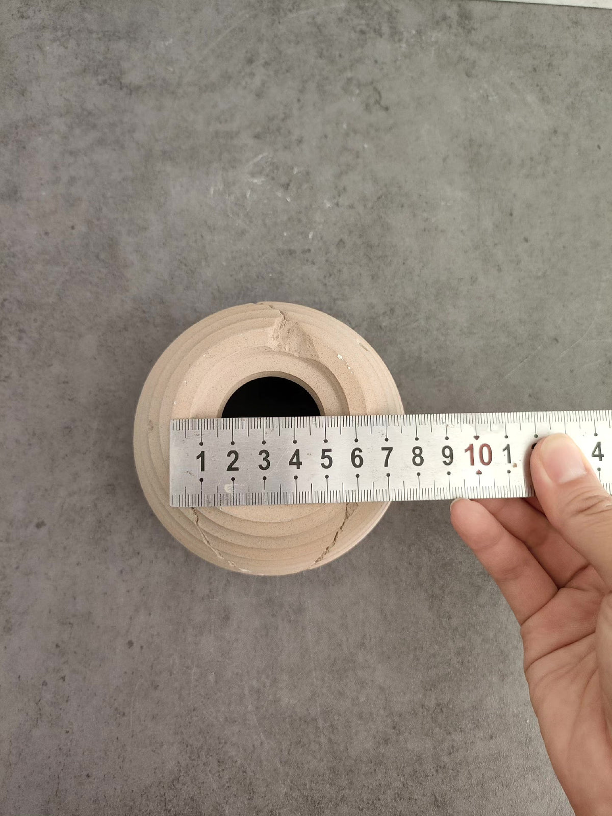 Handmade Ceramic Planter with Textured Ridges