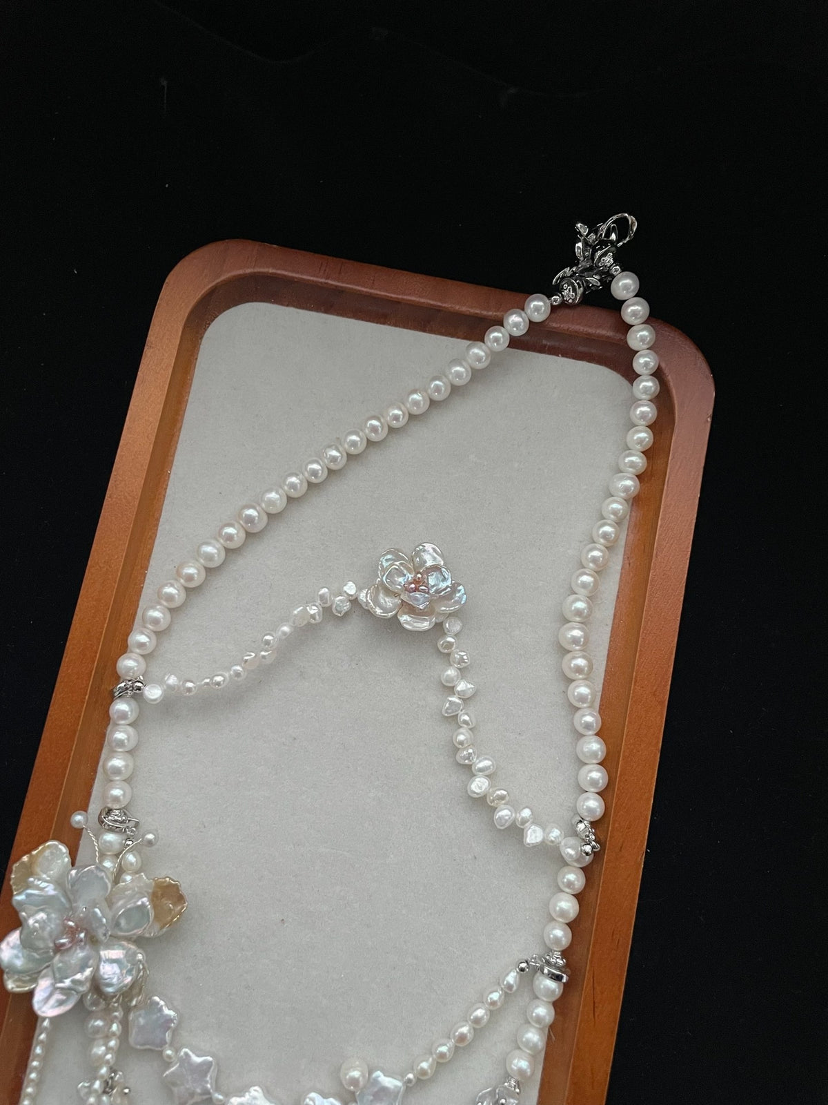 Natural Pearl Multi Strand Necklace