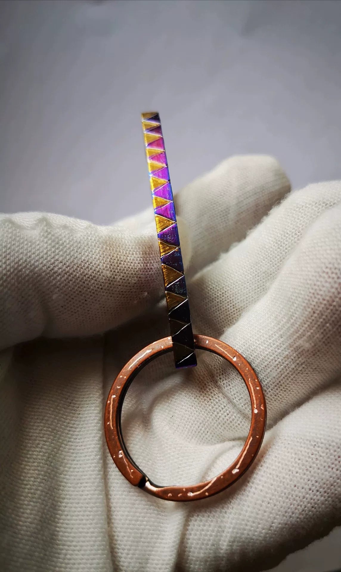 ボトルオープナー付き チタン合金キーホルダー
