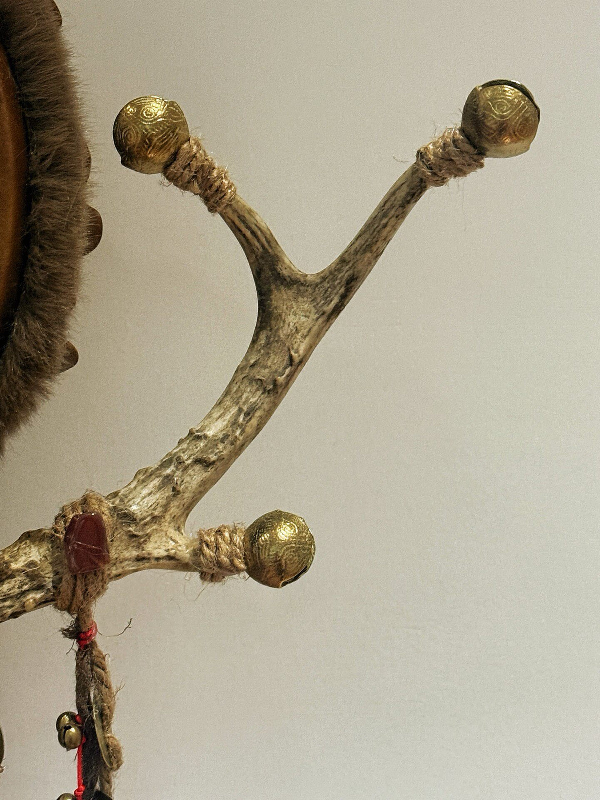 Shamanic Drum 25cm Yellow Cowhide Antler