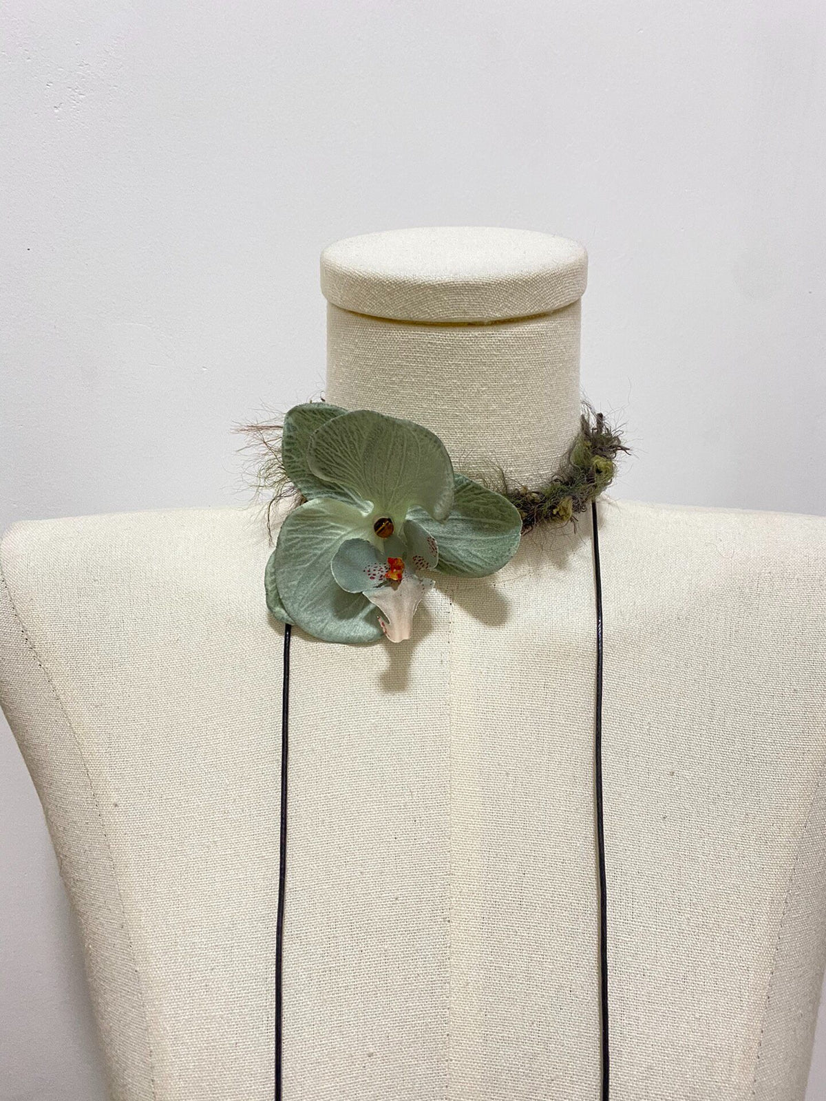 Hand Crocheted Choker with Orchid Flower