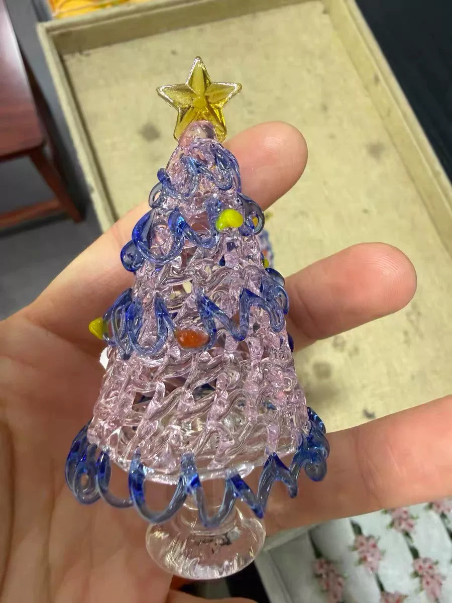 Ennamento de Árvore de Natal em Vidro Translúcido Feito à Mão