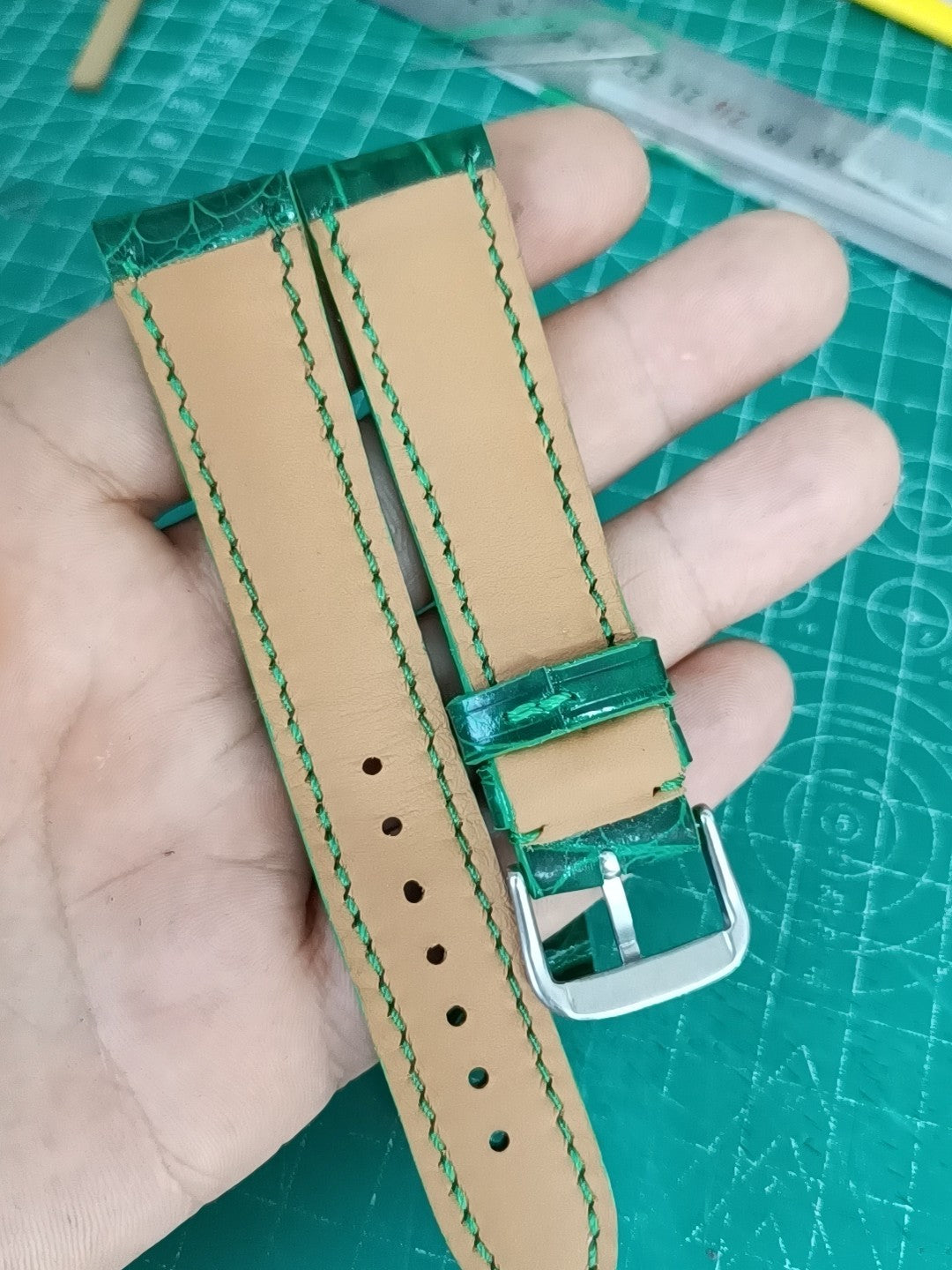 Green Crocodile Leather Watch Strap 20mm