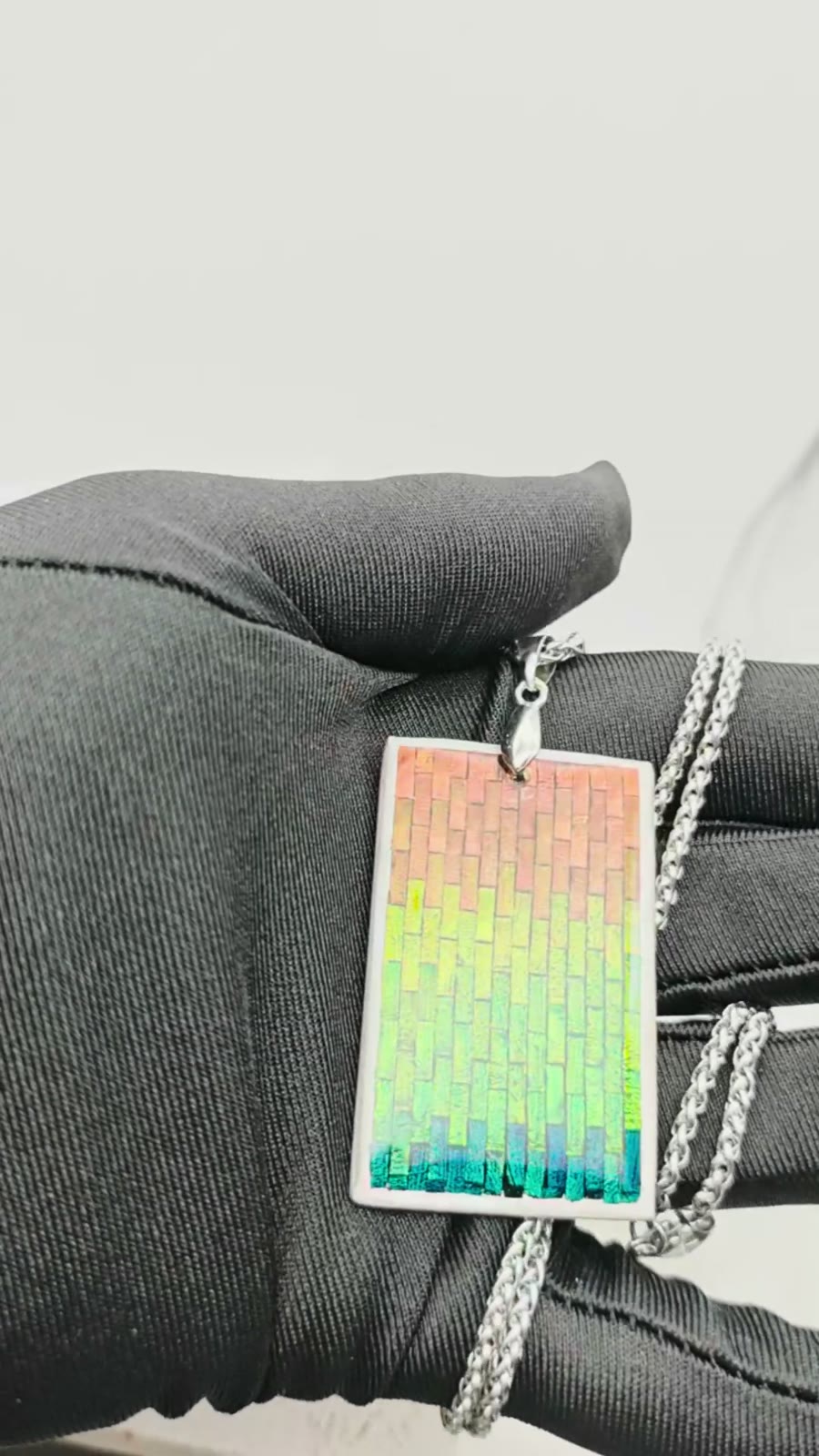 Sterling Silver Jewel Beetle Mosaic Pendant Necklace
