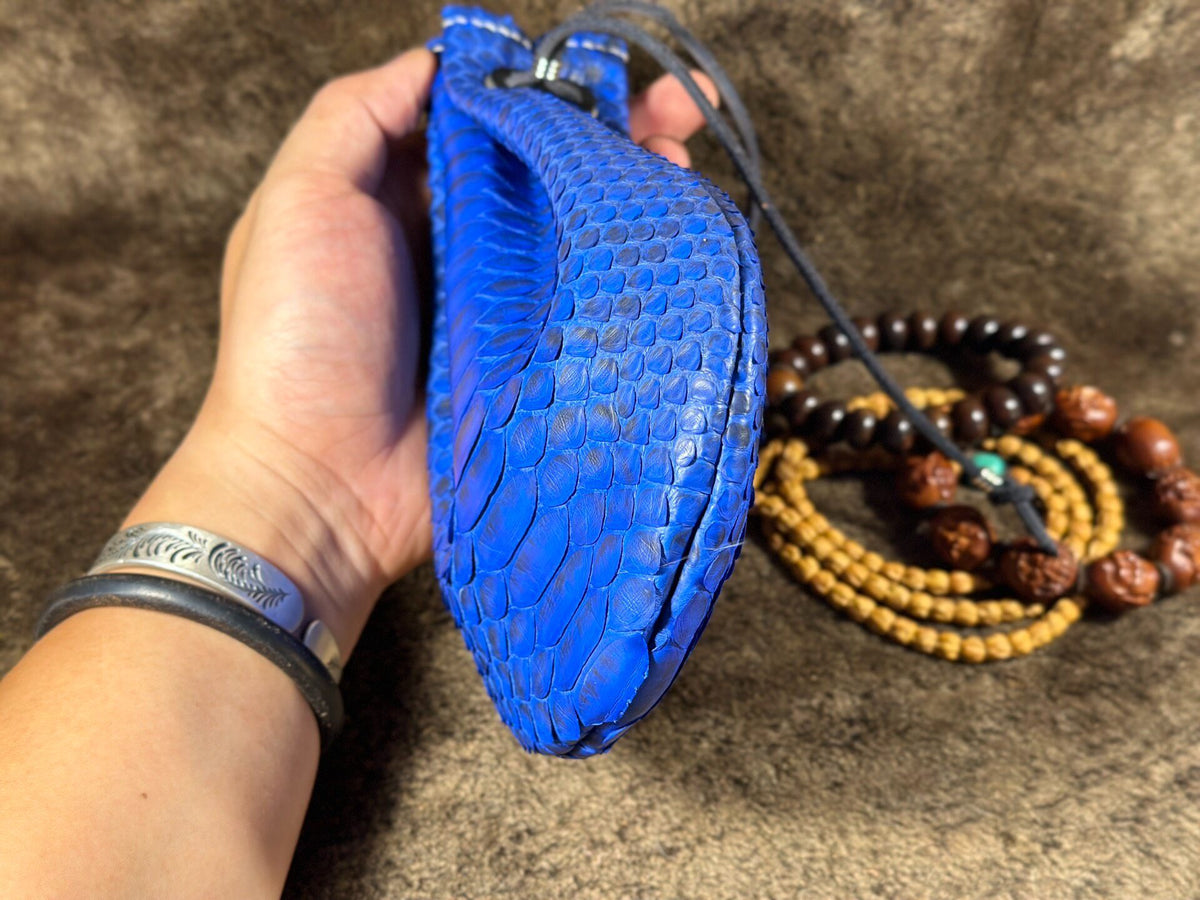Blue Dragon Scale Leather Pouch