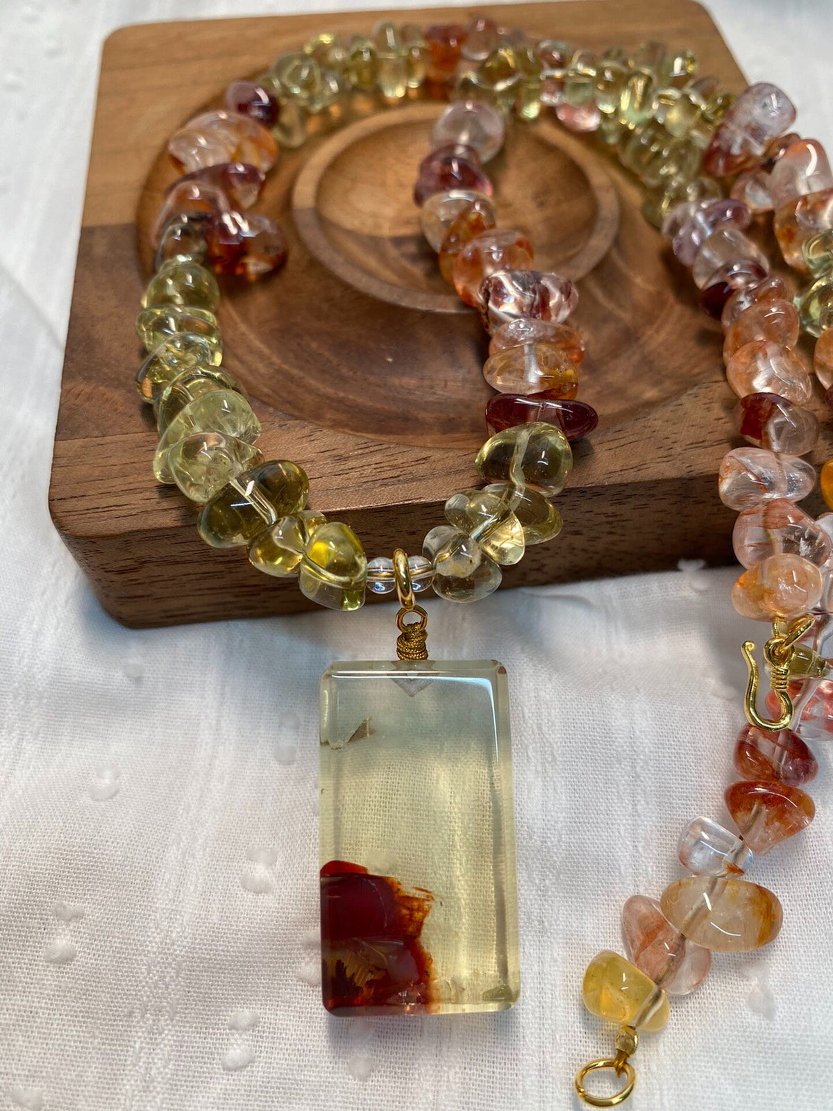 Lemon Yellow Quartz Pendant Necklace