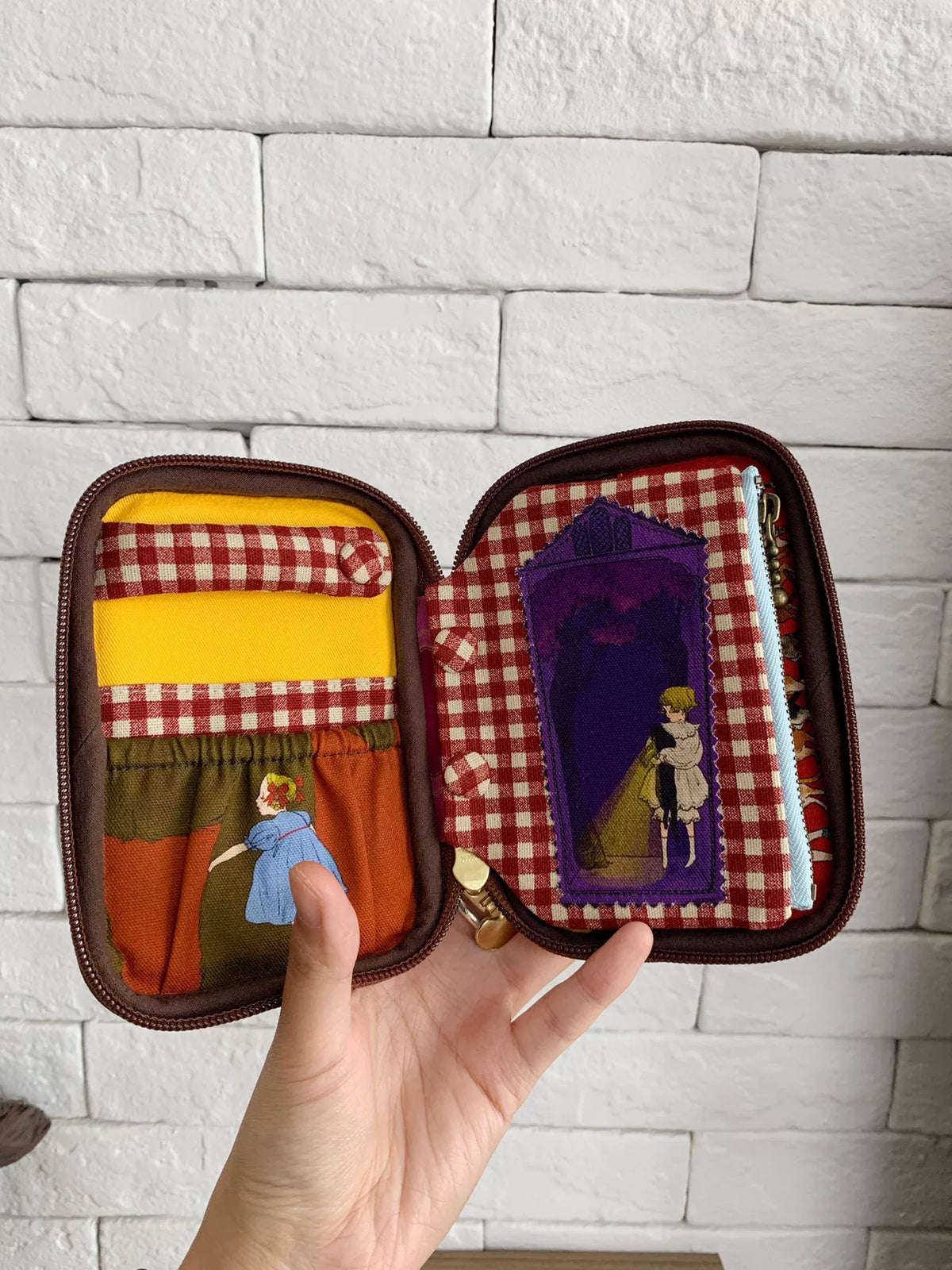 Portefeuille zippé en tissu Oxford imprimé