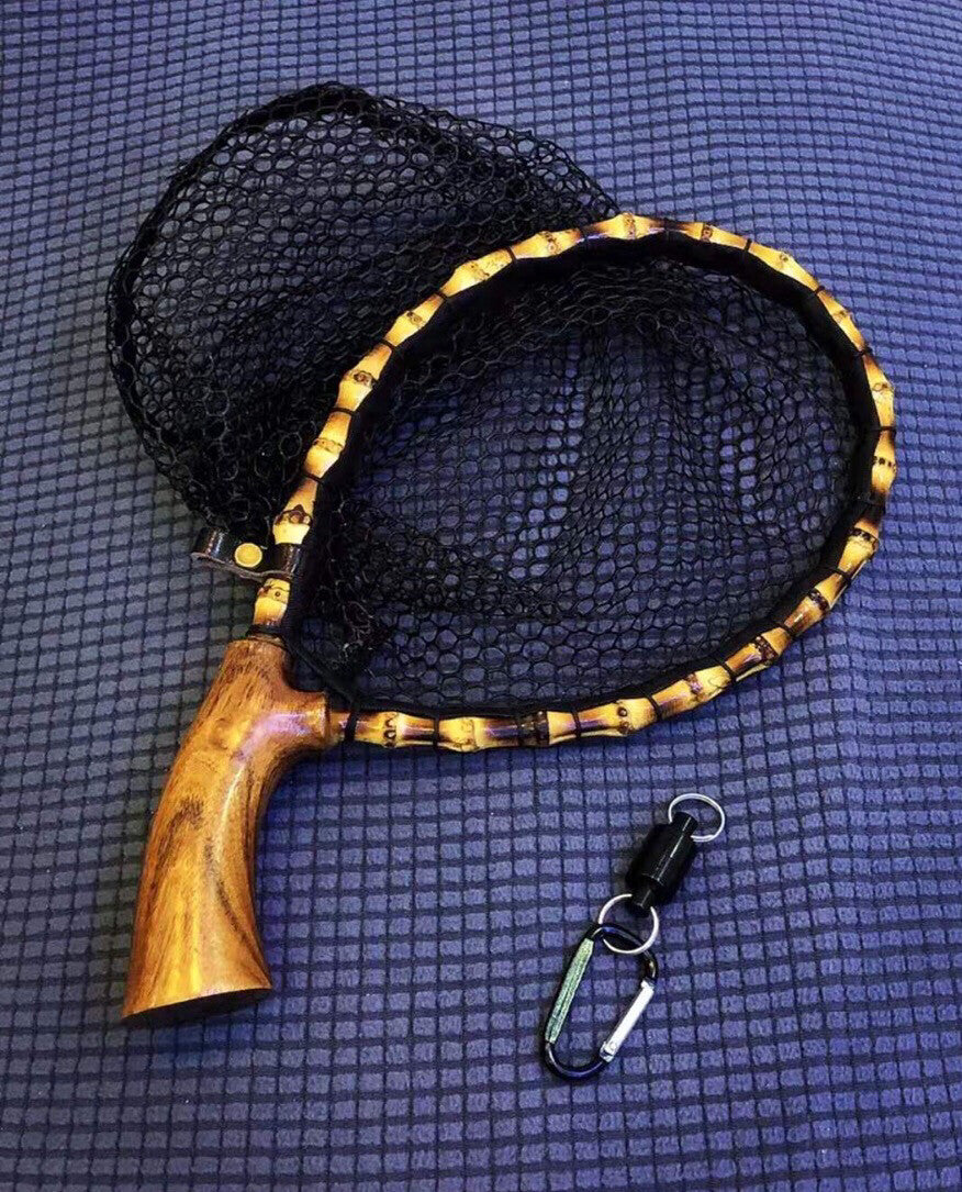Bamboo Frame Stream Fly Fishing Landing Net
