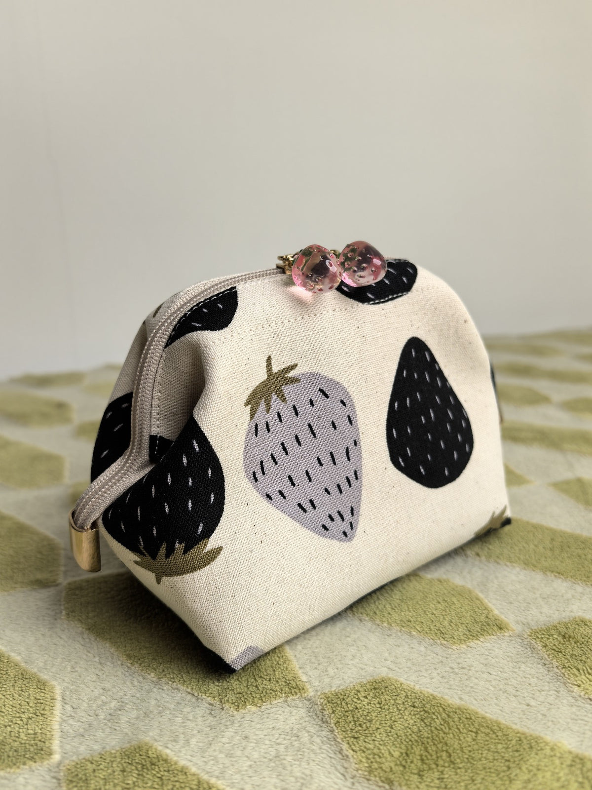 Strawberry Print Small Frame Pouch