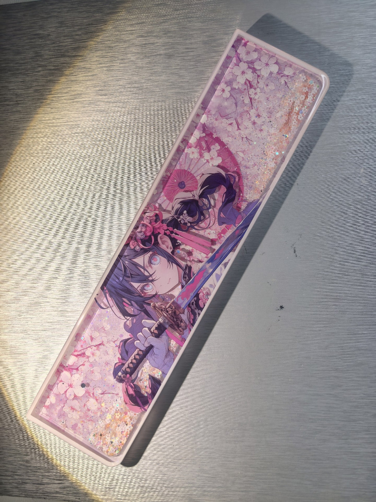 Sakura Theme Liquid Glitter Keyboard Wrist Rest