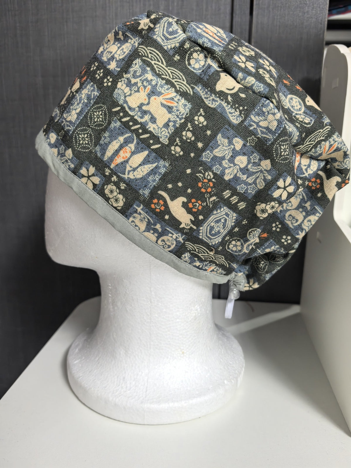 Cotton Linen Patterned Scrub Cap
