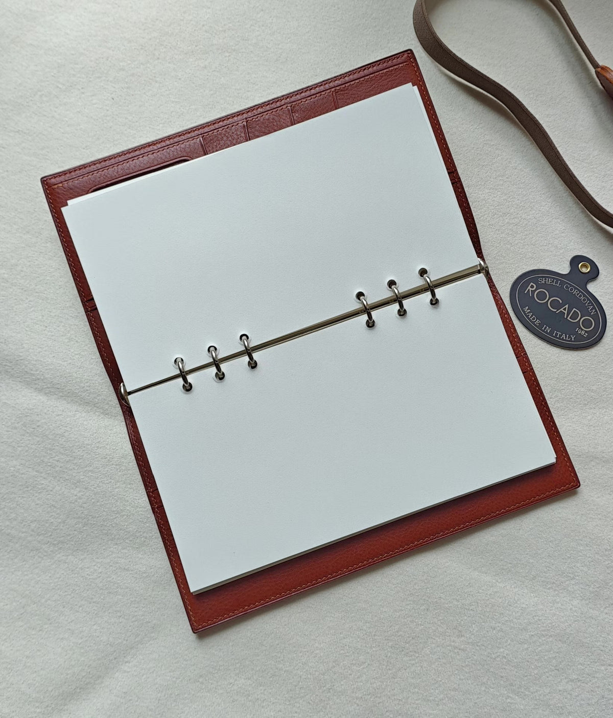 A5 Slim Ring Binder Notebook in Shell Cordovan