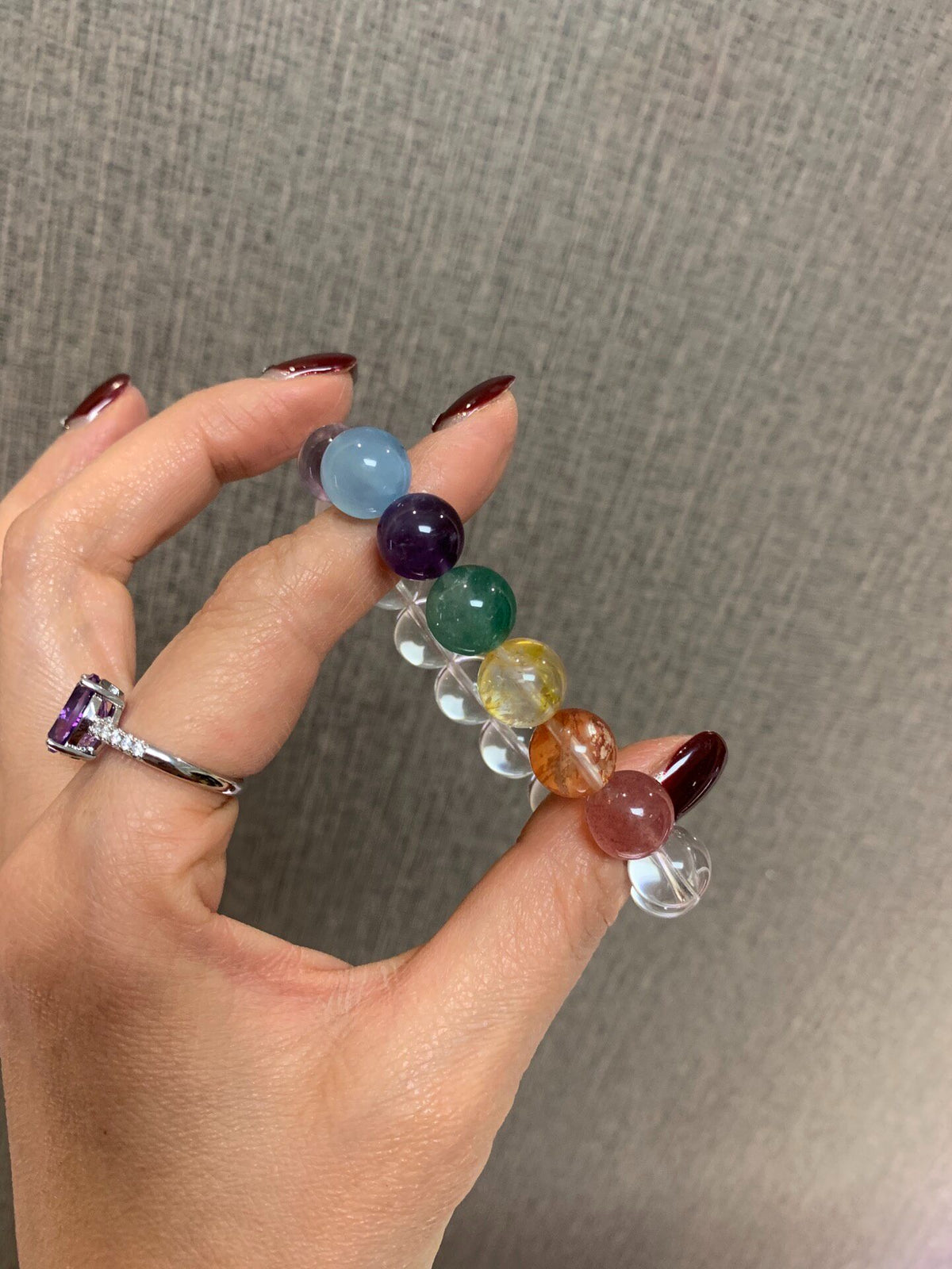 Rainbow Crystal Bead Bracelet