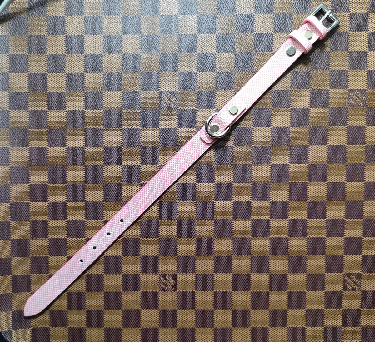 Pink Sand Snake Skin Pet Collar