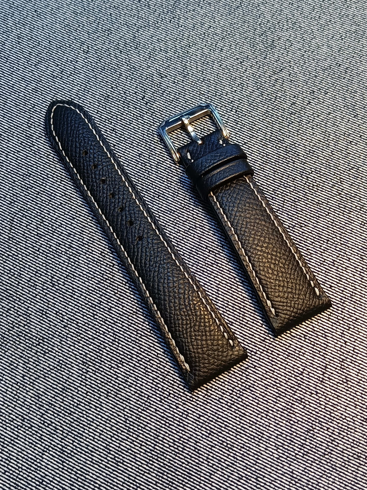 Black EPSOM Leather Watch Strap