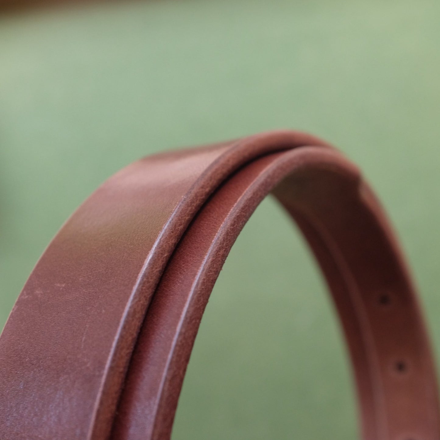 Tapered Leather Belt with Engraved Metal Buckle