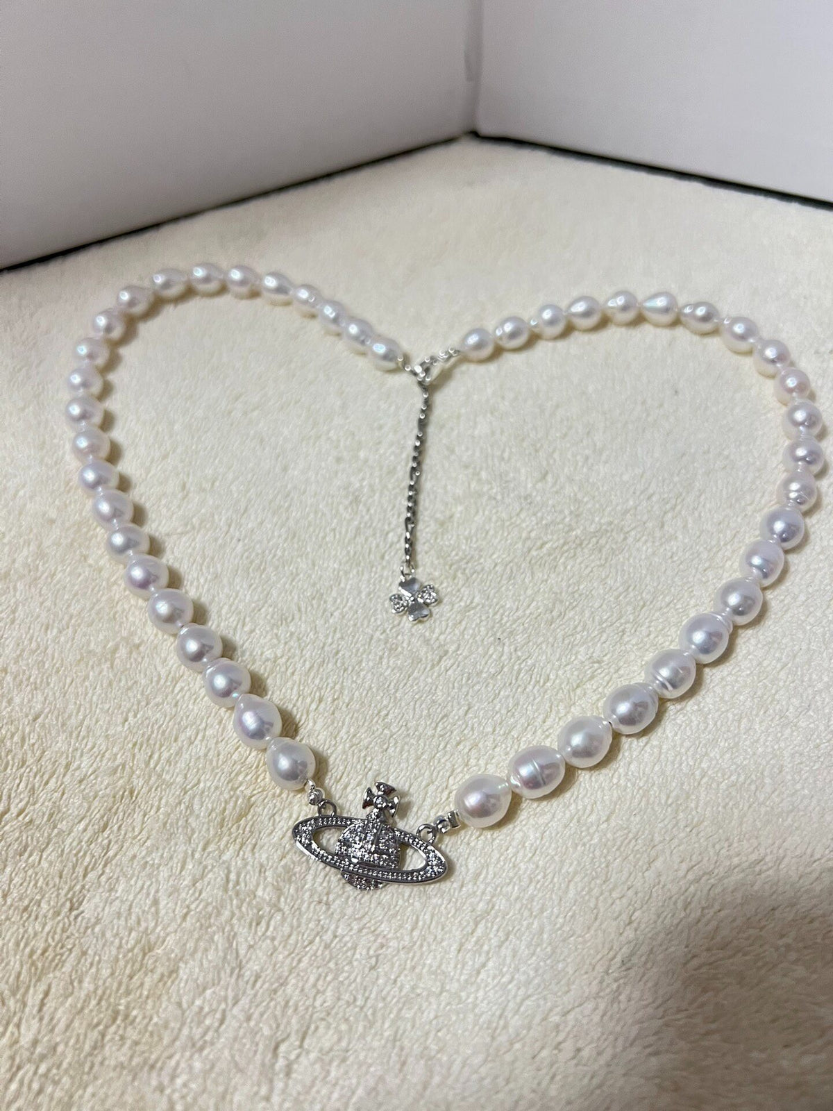 Freshwater Pearl Planet Pendant Necklace