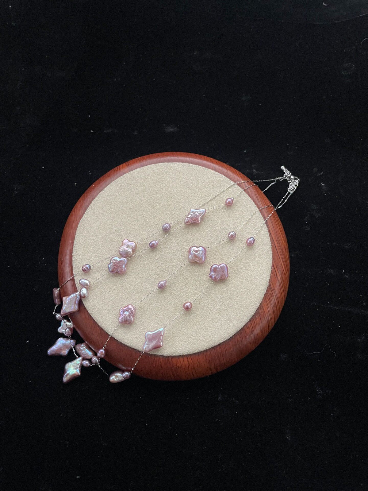 Collier à double rang perles baroques
