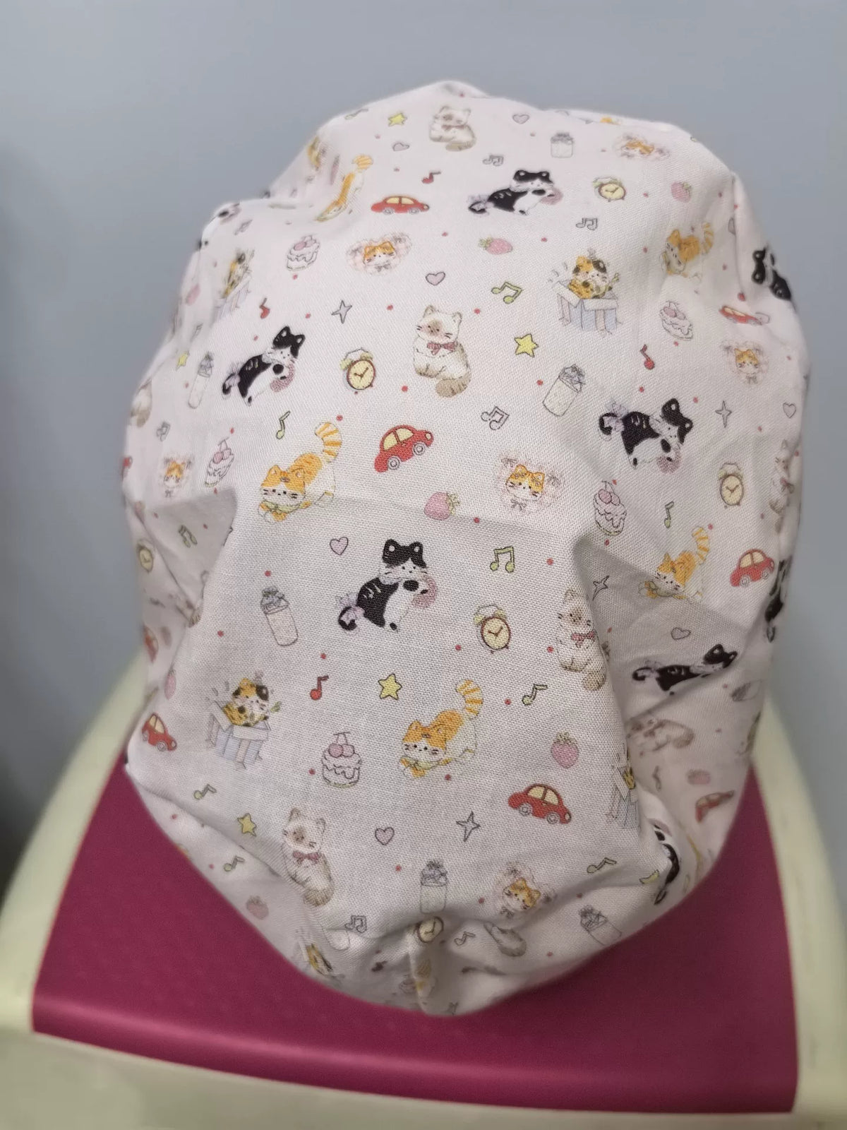 Touca Cirúrgica de Algodão Puro com Estampa de Gatos