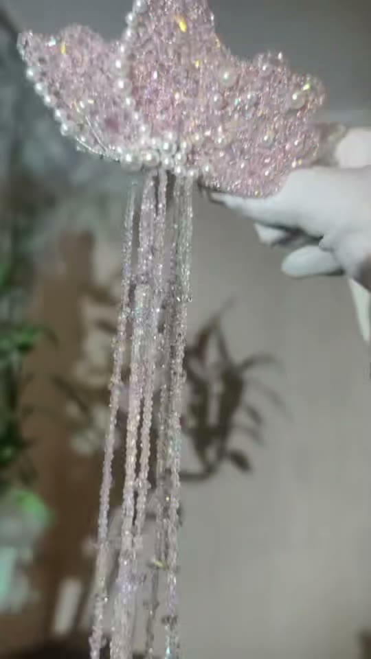 Crystal Butterfly Tassel Hair Clip