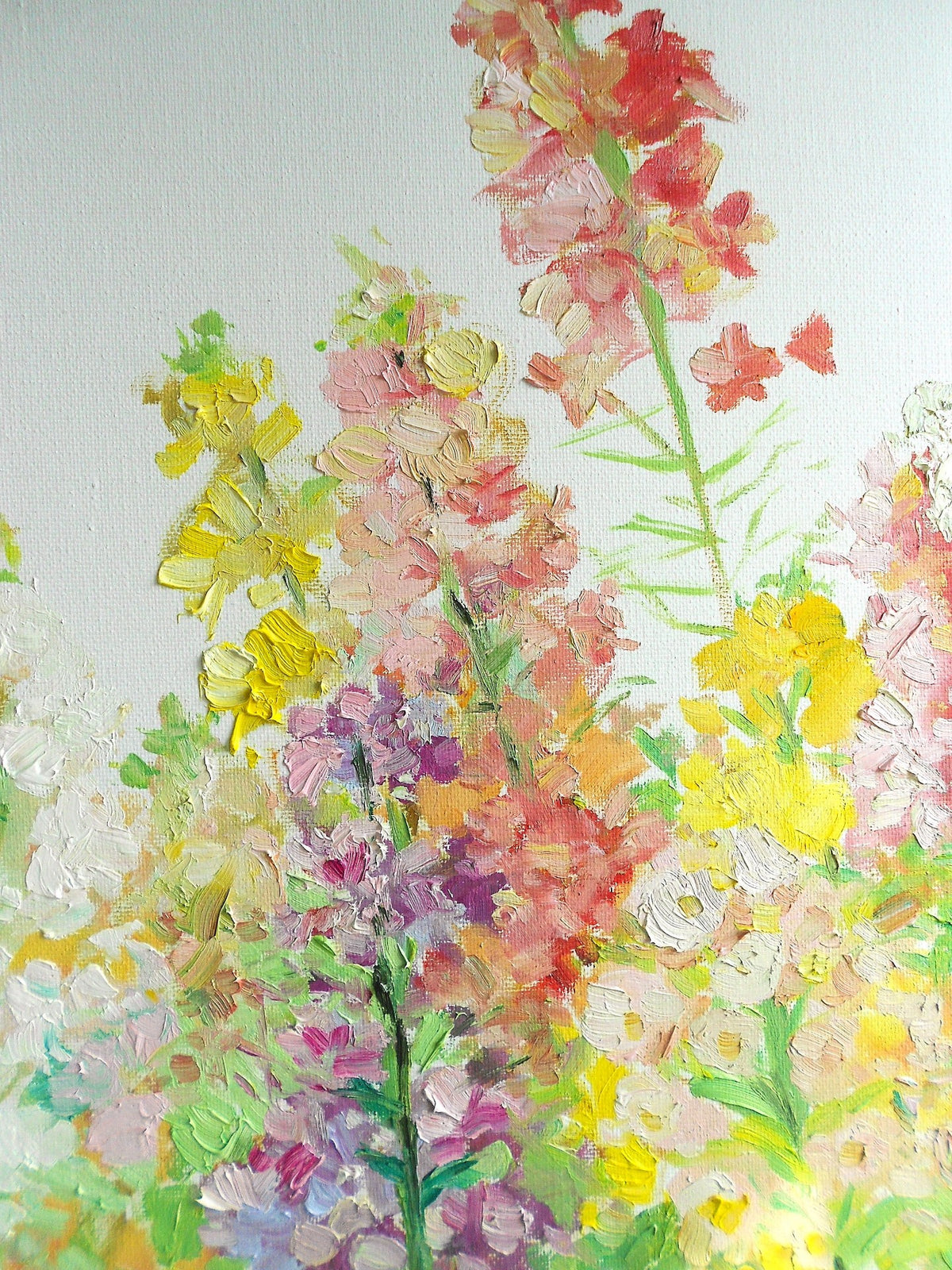 Original Oil Painting Flowers in Full Bloom