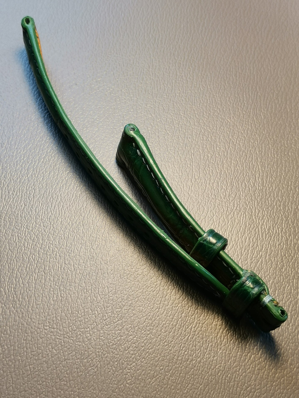 Handmade Crocodile Leather Watch Strap Green